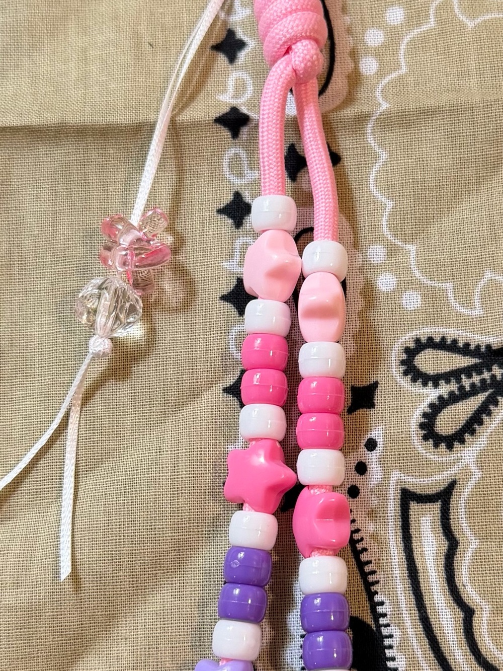 Kids Pink and Purple Beaded keychain Brand.